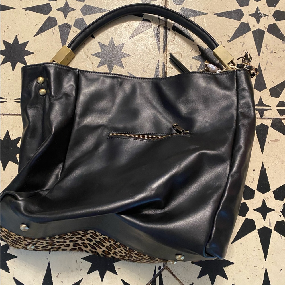 faux leather and fur handbag
